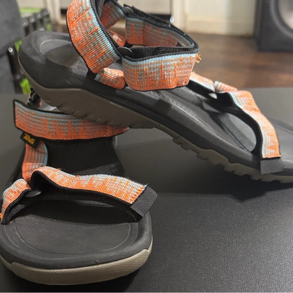 Teva Men's Sandals with Orange and Light Blue Straps